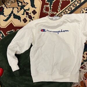 Champion Men's white Crewneck Sweater